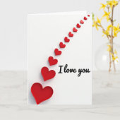 Carte Saint-Valentin rouge Je t'aime (Fleur jaune)