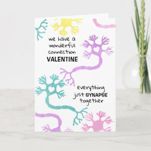 Carte Saint-Valentin Science Neurone Biologie Prof Geek