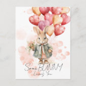 Carte Saint-Valentin Some Bunny Loves You Cœur Rou (Devant)