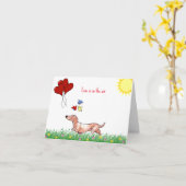 Carte Saint-Valentin teckel (Fleur jaune)