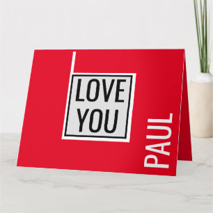Carte Saint-Valentin tendance J'TAIME minimaliste simple