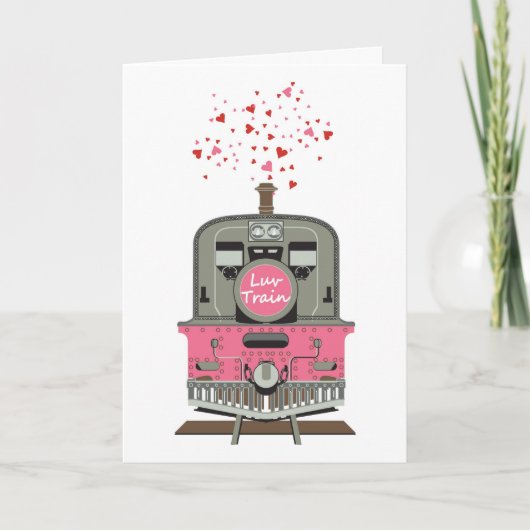 Carte Saint Valentin - Train Luv (Devant)