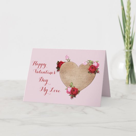 Carte Saint Valentin victorienne romantique (Devant)