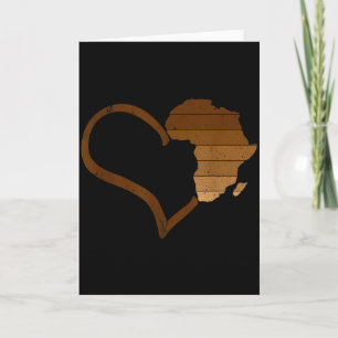 Carte Saint-Valentin Vintage Cœur Mélanine Noir Africain