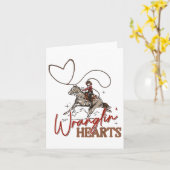 Carte Saint-Valentin western cow-boy Cœurs à capturer  (Fleur jaune)