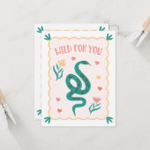 Carte Saint Valentin "Wild For You" (Devant/Arrière en situation)