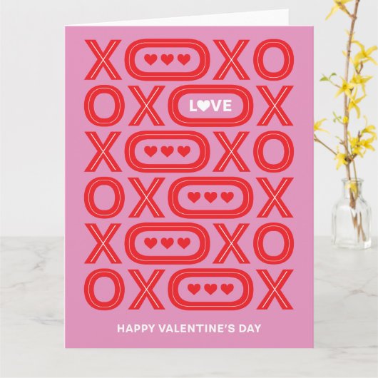 Carte Saint Valentin XOXO (Fleur jaune)