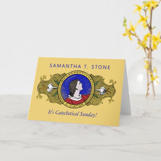 Carte Saint Viator de Lyon le Catéchiste (LD 001) (Fleur jaune)