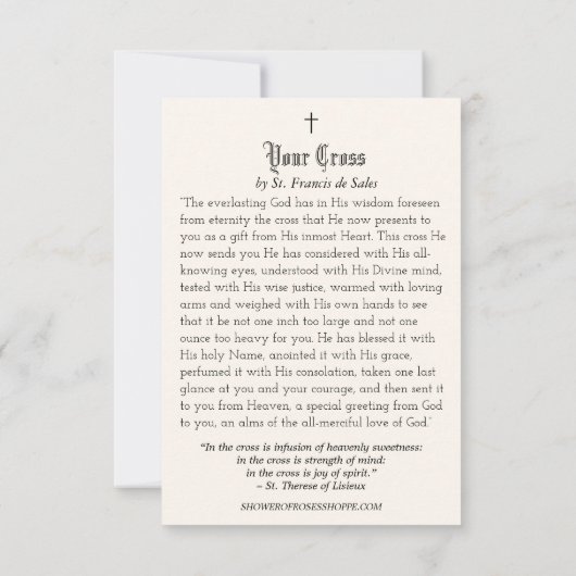 Carte Sainte ancienne de l'Enfant Jésus en croix e (Dos)