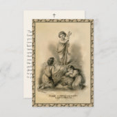 Carte Sainte ancienne de l'Enfant Jésus en croix p (Devant / Derrière)