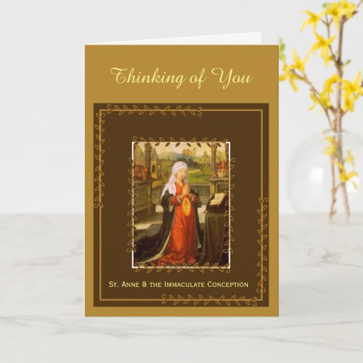 Carte Sainte Anne et Immaculée Conception Mary (Fleur jaune)