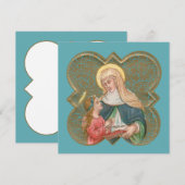 Carte Sainte-Anne et la BVM dans un Quatrefoil barbelé ( (Devant / Derrière)