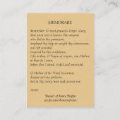 Carte sainte bénie par cru de Vierge Marie (Dos)