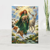 Carte Sainte Brigitte Déesse du Printemps Animaux de la (Dos)
