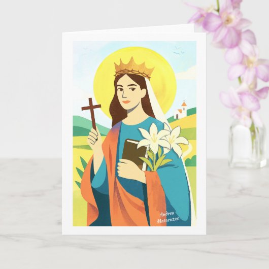 Carte Sainte Catherine de Sienne (Orchidée)