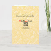 Carte Sainte Catherine de Sienne avec Coeur Crucifix (Dos)