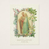 Carte Sainte Catholique de mariage floral de Marie (Devant)