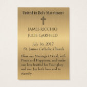 Carte Sainte Catholique de Mariage pour les Mariés (Dos)
