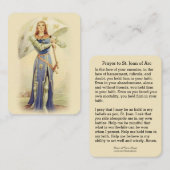 Carte sainte catholique de soldat de drapeau de St (Devant / Derrière)