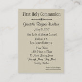 Carte Sainte catholique pour la première sainte co (Dos)