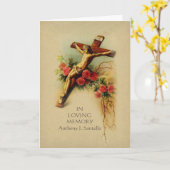 Carte sainte commémorative funèbre catholique de (Fleur jaune)