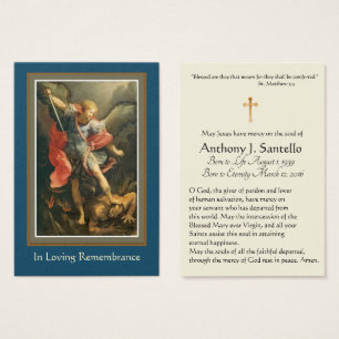 Carte sainte commémorative funèbre catholique de