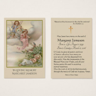 Carte sainte commémorative funèbre catholique de