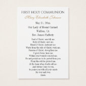 Carte Sainte Communion Catholique de Remembrance p (Dos)