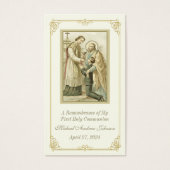Carte Sainte Communion Catholique Vintage (Devant)