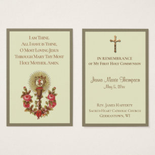Carte Sainte Communion Solennelle Chalice Souvenir