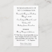 Carte sainte de colombe de croix de confirmation (Dos)