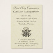 Carte Sainte de Communion Solennelle (Dos)