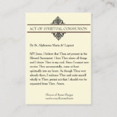 CARTE SAINTE DE COMMUNION SPIRITUELLE PRIÈRE CATHO (Dos)