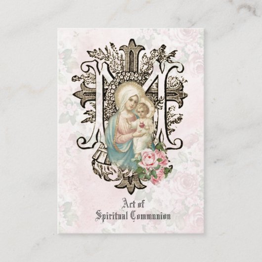 CARTE SAINTE DE COMMUNION SPIRITUELLE PRIÈRE CATHO (Devant)