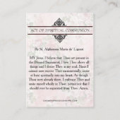 CARTE SAINTE DE COMMUNION SPIRITUELLE PRIÈRE CATHO (Dos)