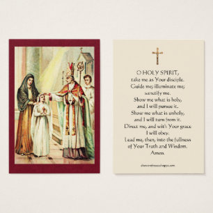 Carte Sainte de Confirmation Vintage Fille