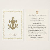 Carte Sainte de Croix marie du Mariage floral (Devant & derrière)