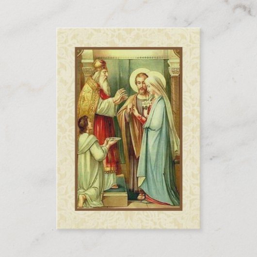 Carte sainte de fiançailles de prière catholique (Devant)