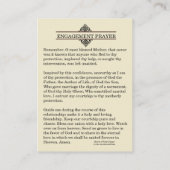 Carte sainte de fiançailles de prière catholique (Dos)