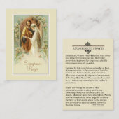 Carte sainte de fiançailles de prière catholique (Devant / Derrière)