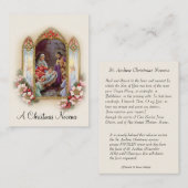 Carte sainte de Jésus Mary de Novena de nativité (Devant / Derrière)