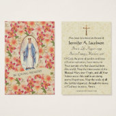 Carte Sainte de la Vierge Marie funéraire (Devant & derrière)