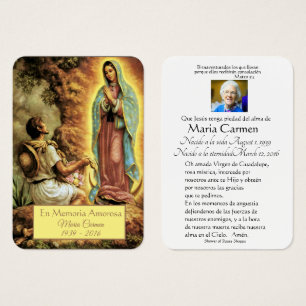 Carte Sainte de l'espagnol catholique Marie funéra