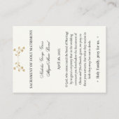 Carte Sainte de Mariage Catholique (Dos)