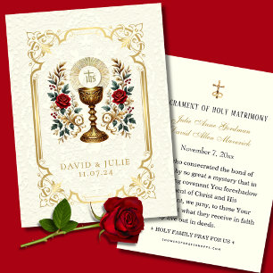 Carte Sainte de Mariage Catholique Florale Euchari