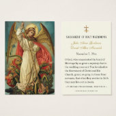 Carte Sainte de Mariage Catholique St. Michael Arc (Devant & derrière)