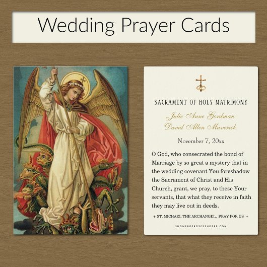 Carte Sainte de Mariage Catholique St. Michael Arc