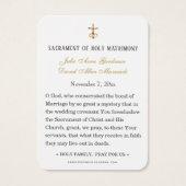 Carte Sainte de Mariage Catholique Traditionnel (Dos)