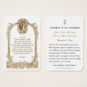 Carte Sainte de Mariage Catholique Traditionnel (Devant & derrière)