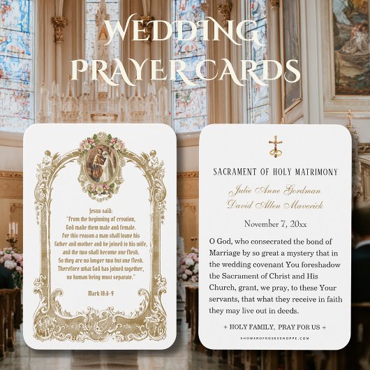 Carte Sainte de Mariage Catholique Traditionnel